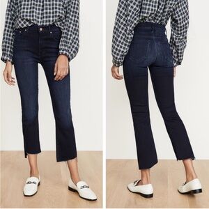 NEW MOTHER Denim The Insider Crop Step Jeans Fray in After Party Wash Size 24